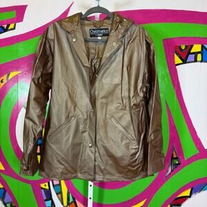 Chromatics by Totes, Brown PVC Rain Coat. Size Small. Excellent condition!